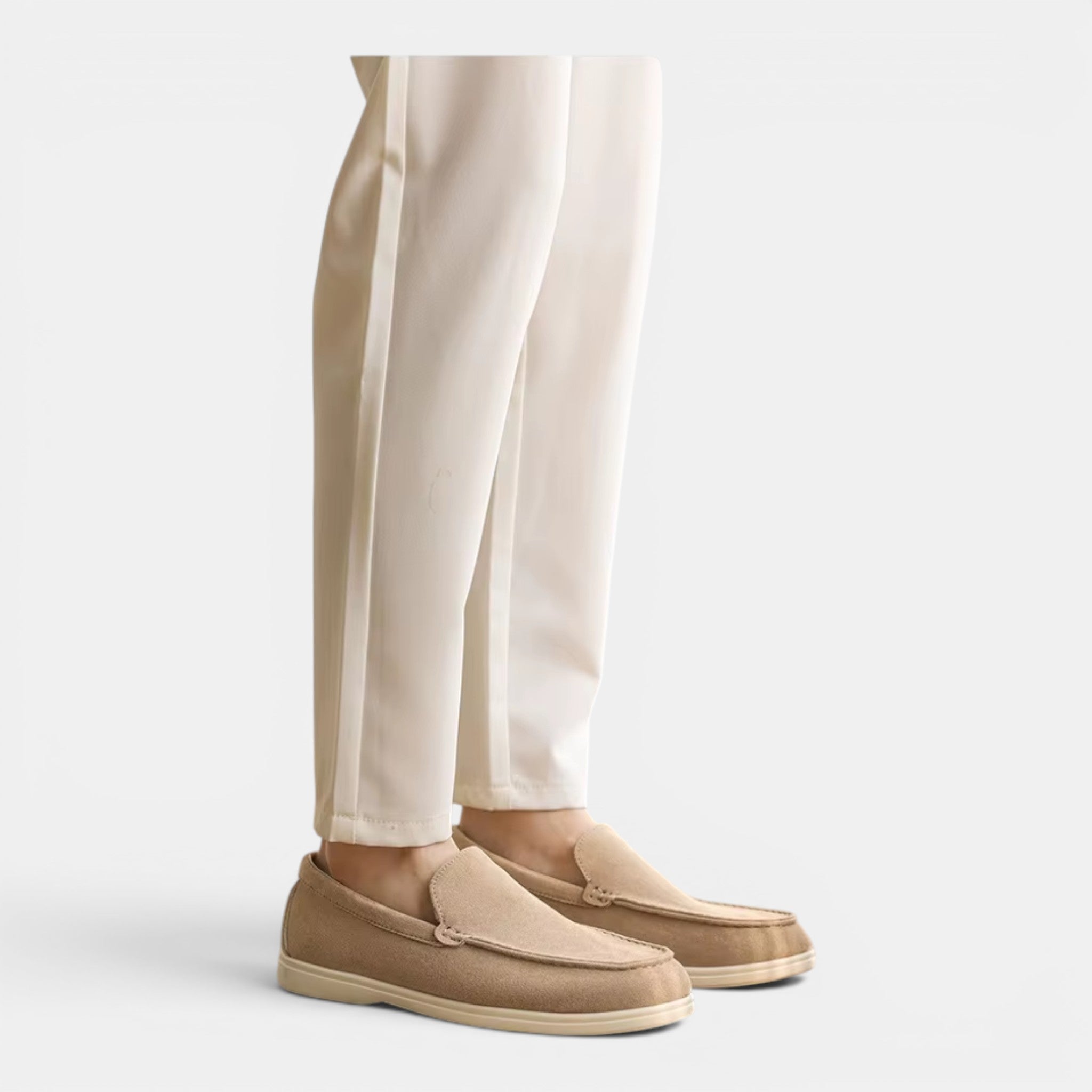Foxi - Men's Suede Loafers, Frosted Flat Slip-On Shoes