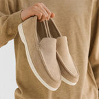 Foxi - Men's Suede Loafers, Frosted Flat Slip-On Shoes