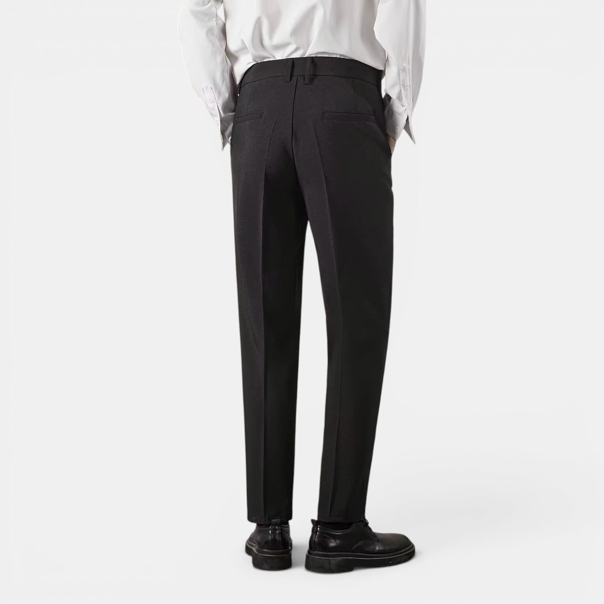 Foxi - Men's Straight-Leg Trousers, Solid Casual Fit