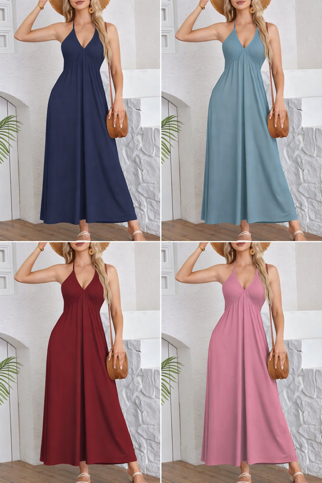 Emma | Elegant Flowy Maxi Dress V Neck