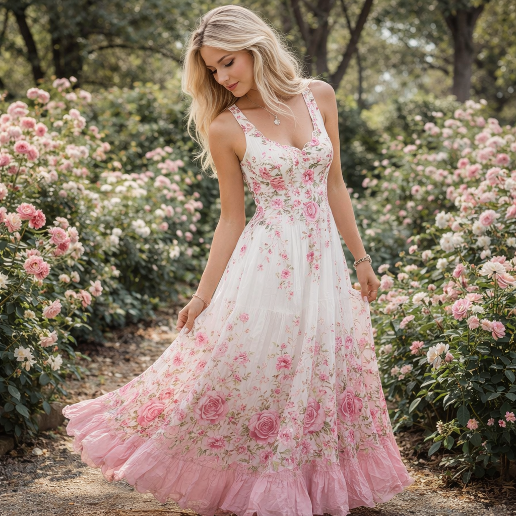 Luna | Boho floral maxi dress