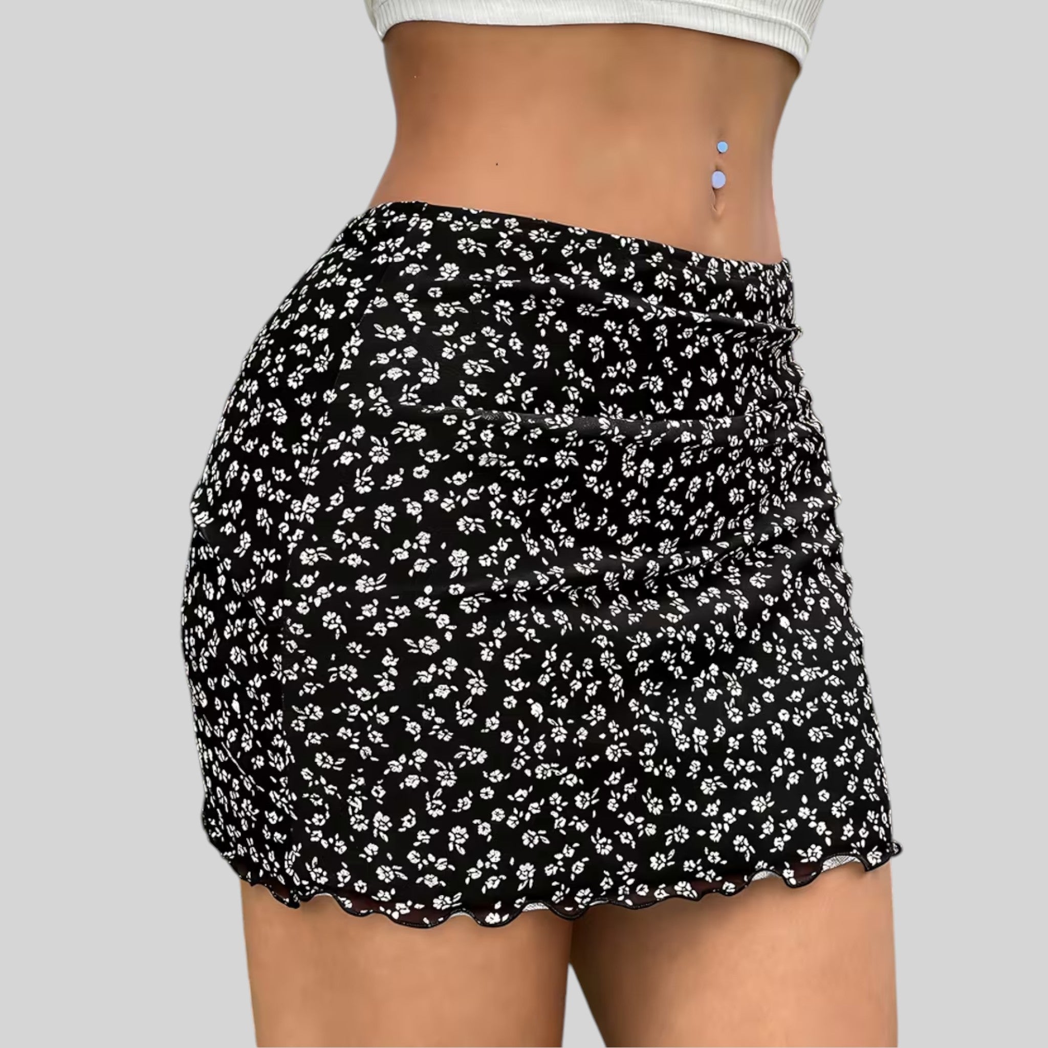 Foxi - Women's Floral Mini Skirt, Casual Summer Style