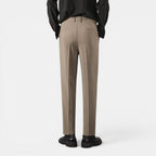 Foxi - Men's Straight-Leg Trousers, Solid Casual Fit