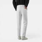 Foxi - Men's Straight-Leg Trousers, Solid Casual Fit