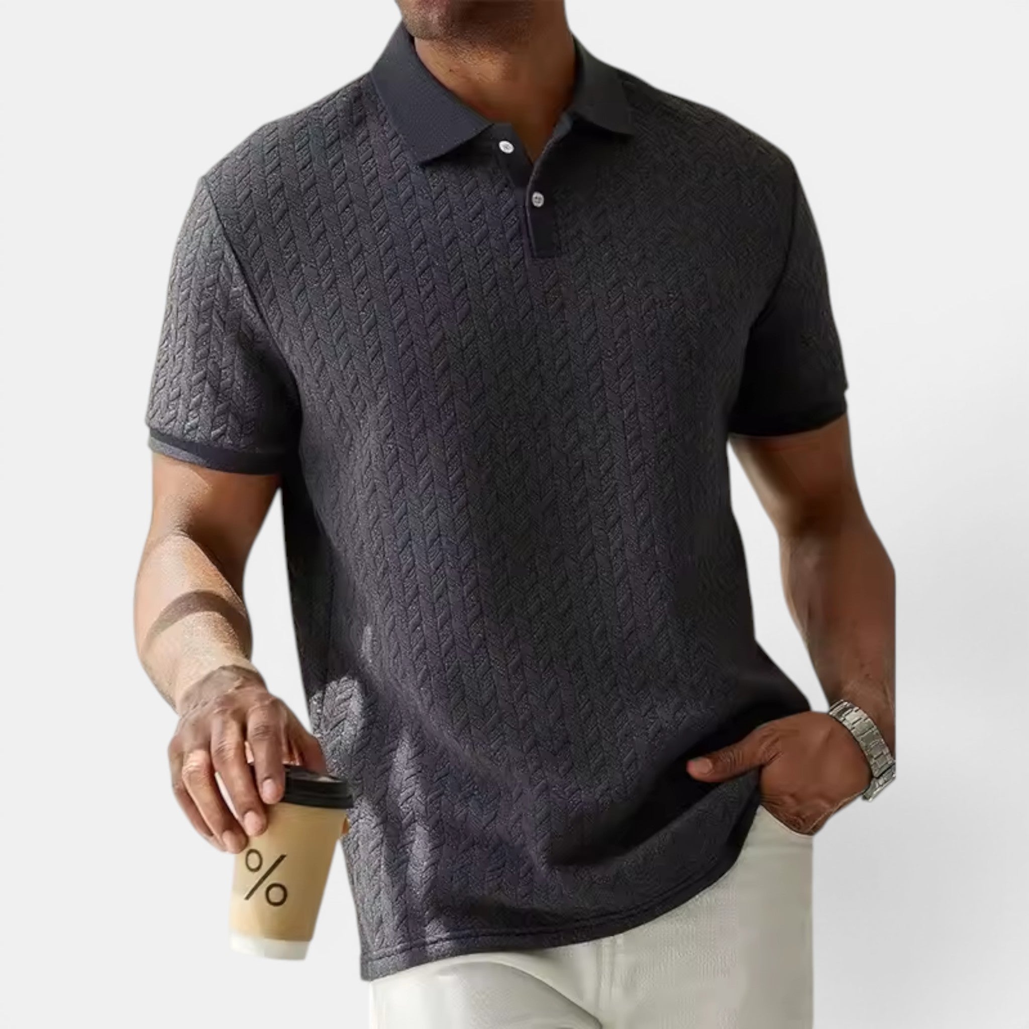 Foxi - Men's Cotton Polo Shirt, Short Sleeve Classic