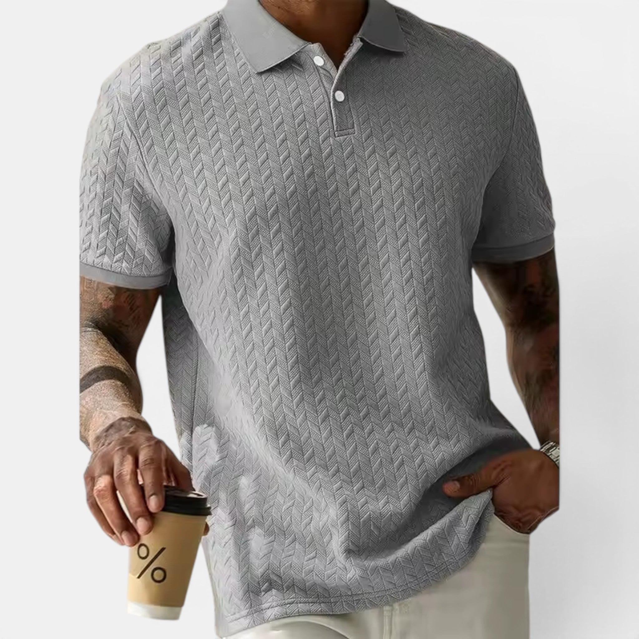 Foxi - Men's Cotton Polo Shirt, Short Sleeve Classic