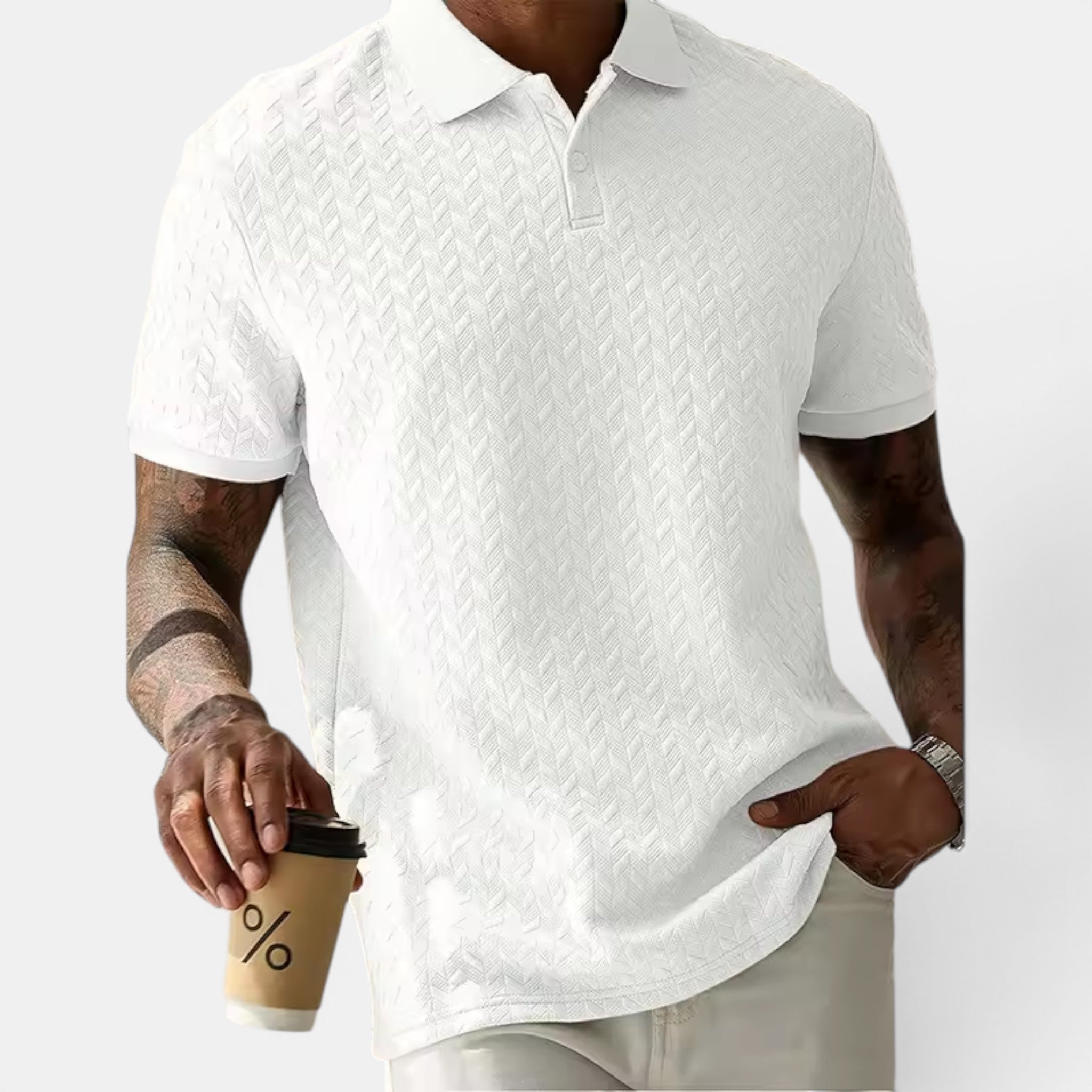 Foxi - Men's Cotton Polo Shirt, Short Sleeve Classic