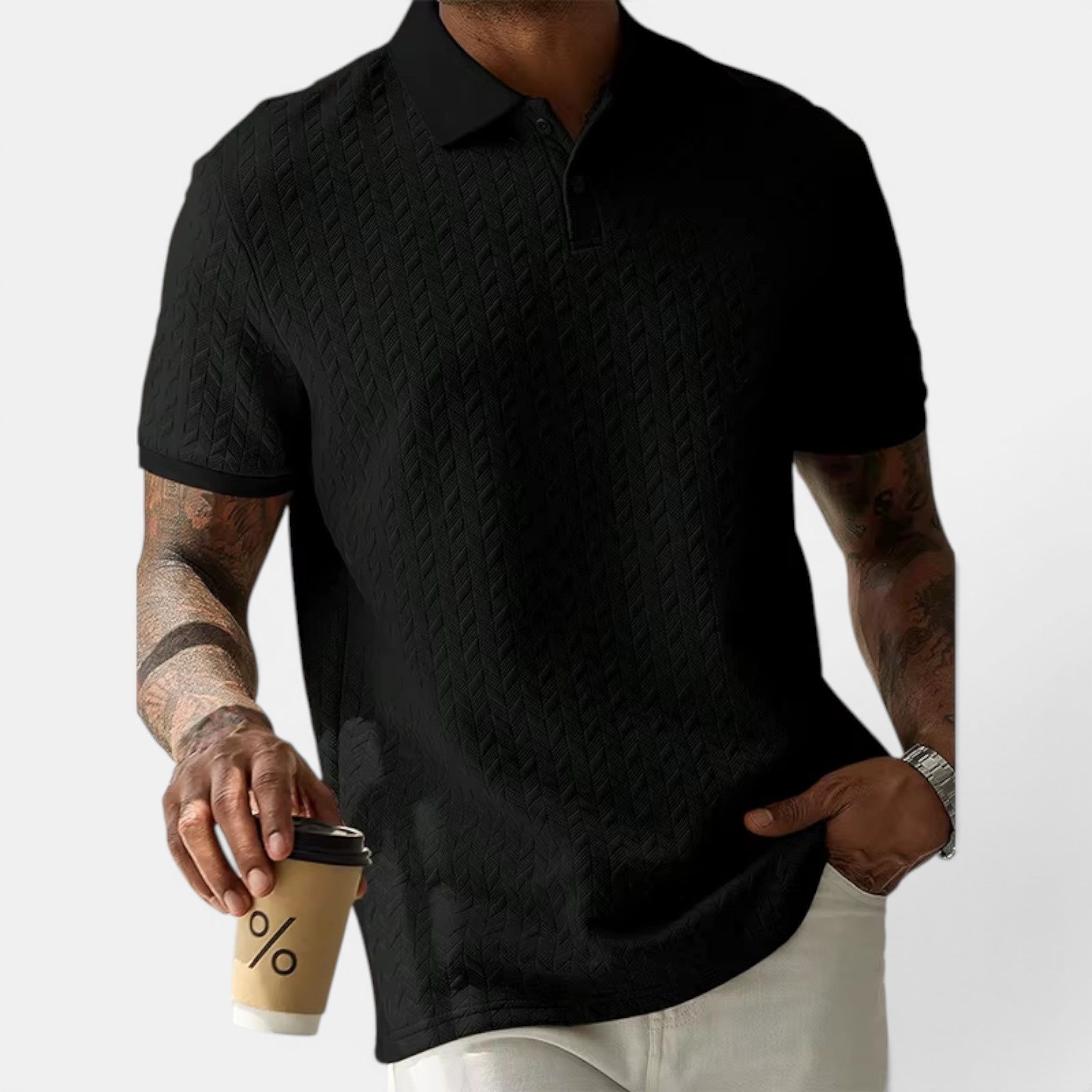 Foxi - Men's Cotton Polo Shirt, Short Sleeve Classic